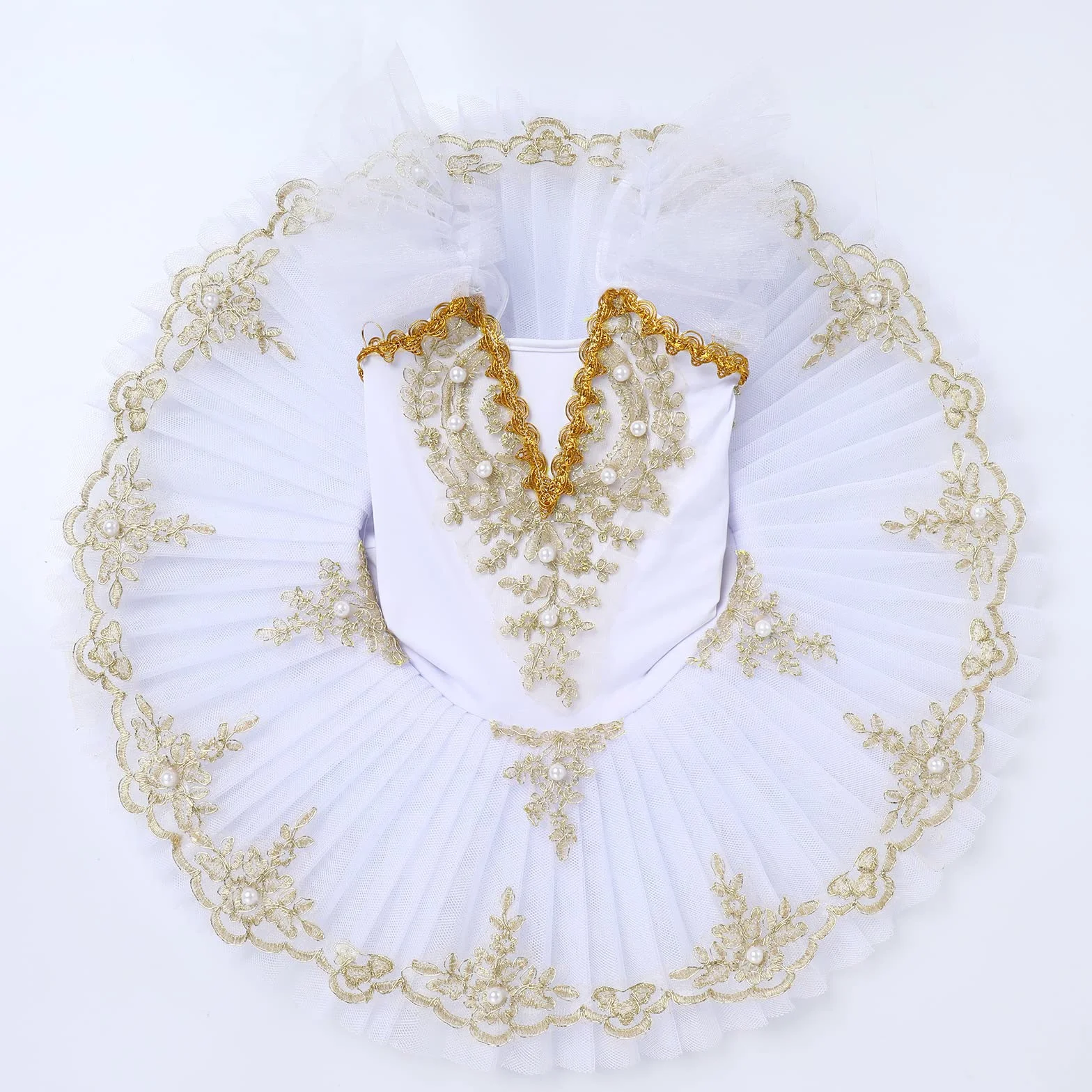 OBEEII Robe de Ballet Paillettes Broderies Tutu Justaucorps Danse Classique Gymnastique Léotard