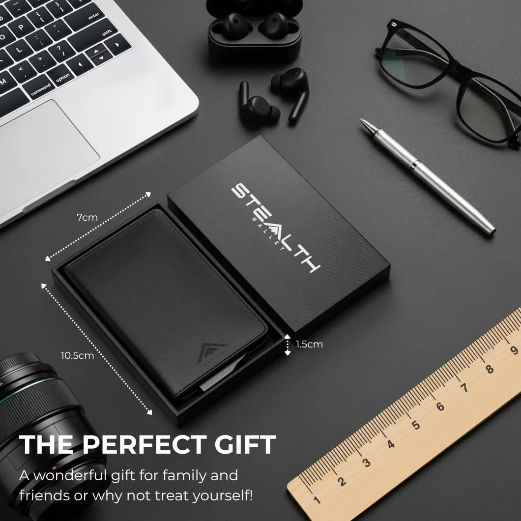 Stealth Wallet Porte-Cartes Pop-up Aluminium léger Blocage RFID NFC avec Boîte-Cadeau