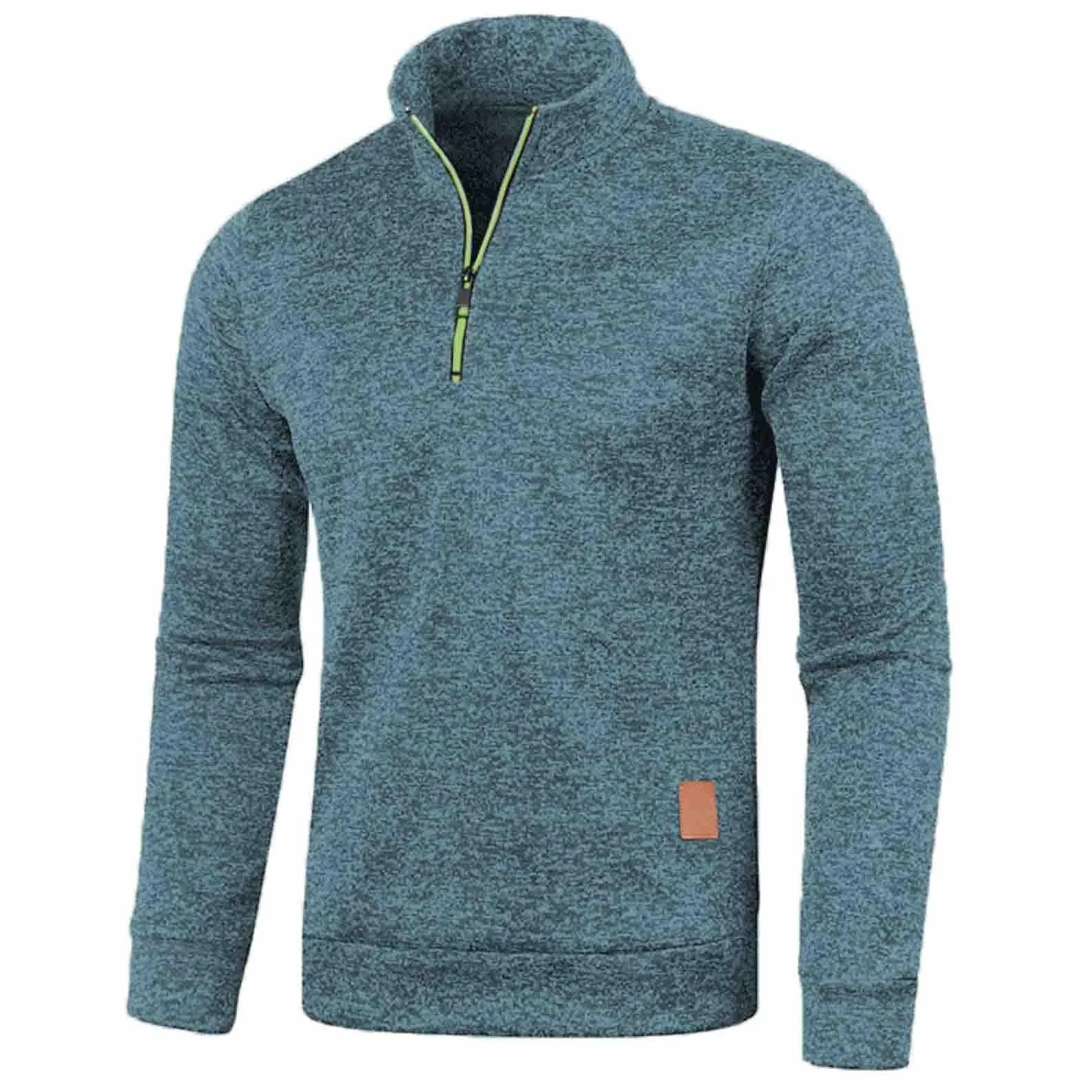 Polaire Pull Homme 1/4 Zip Col Montant Sweatshirt Chaud Veste Travail
