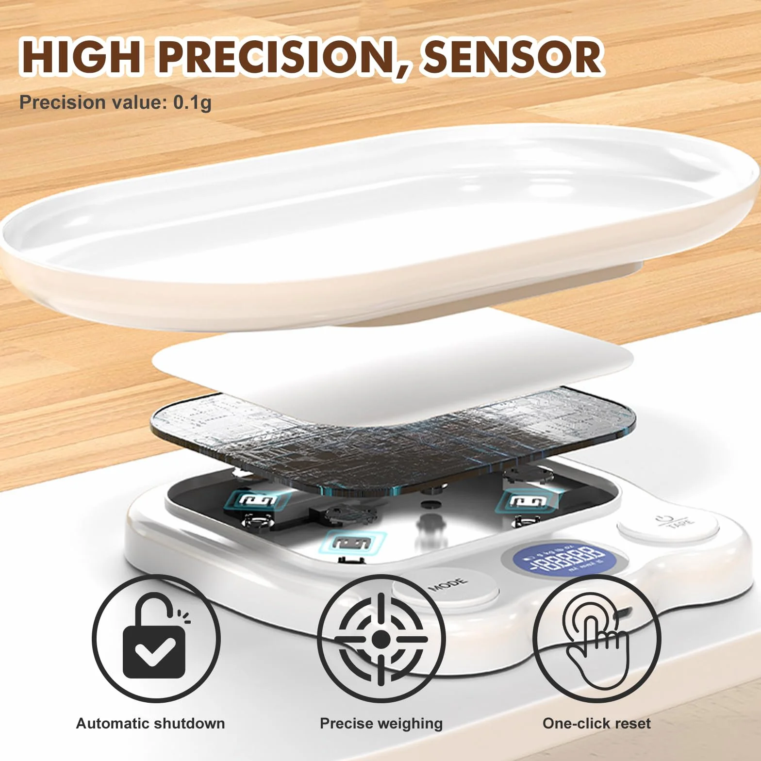 Balance numérique pour petits animaux 15 kg ± 1 g écran LCD plateau amovible 7 modes pesée