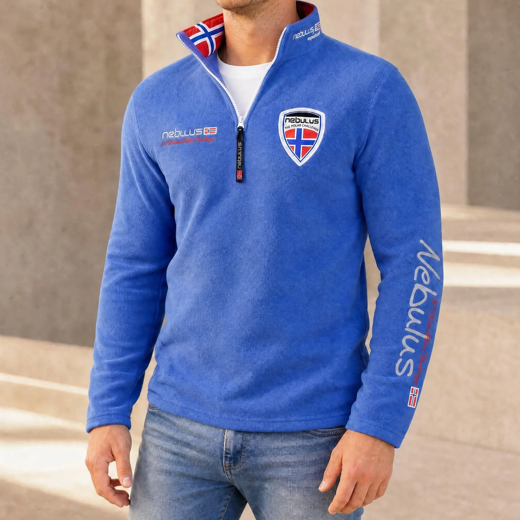 Nebulus SKANDINAVIA Pull polaire chaud homme fermeture éclair intégrale