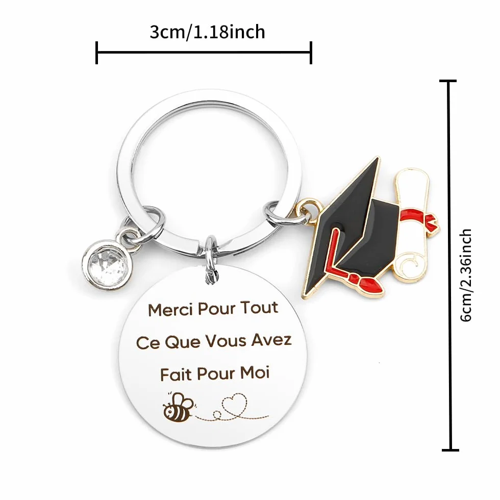 Cadeau Maîtresse d'École Fin d'Année Porte Clef Merci Atsem Professeur
