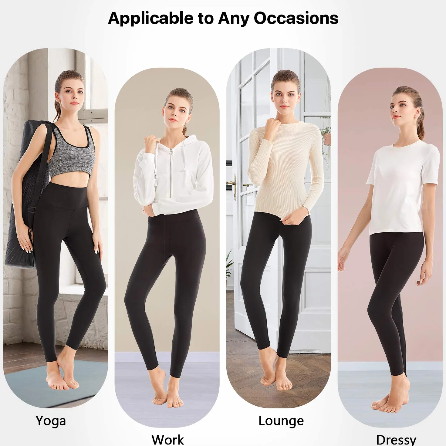 SINOPHANT Leggings Sport Femmes Taille Haute Opaque Gym Yoga 2 Pièces