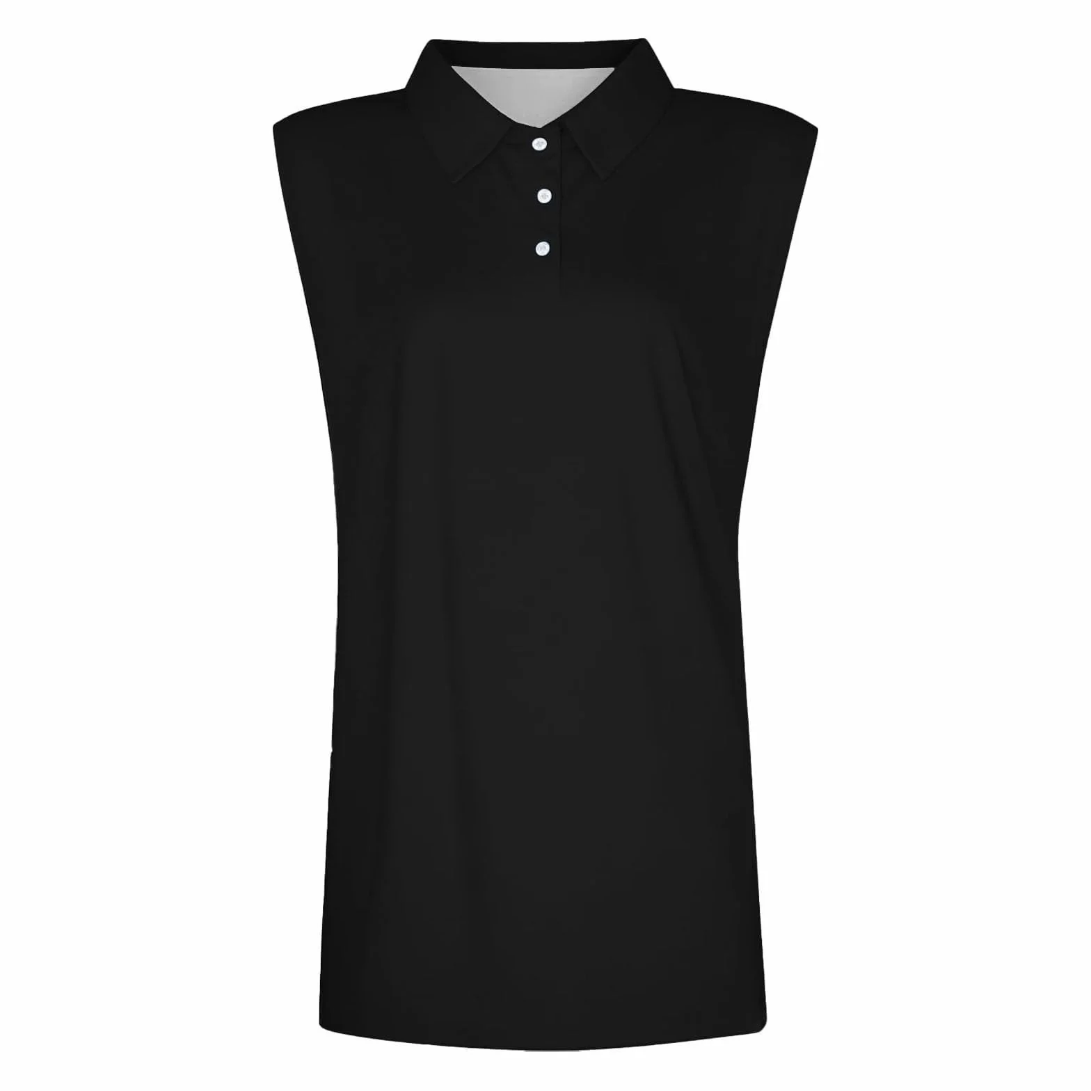 Polo de Golf pour Femme sans Manches Tennis Sport T-Shirt avec Bouton