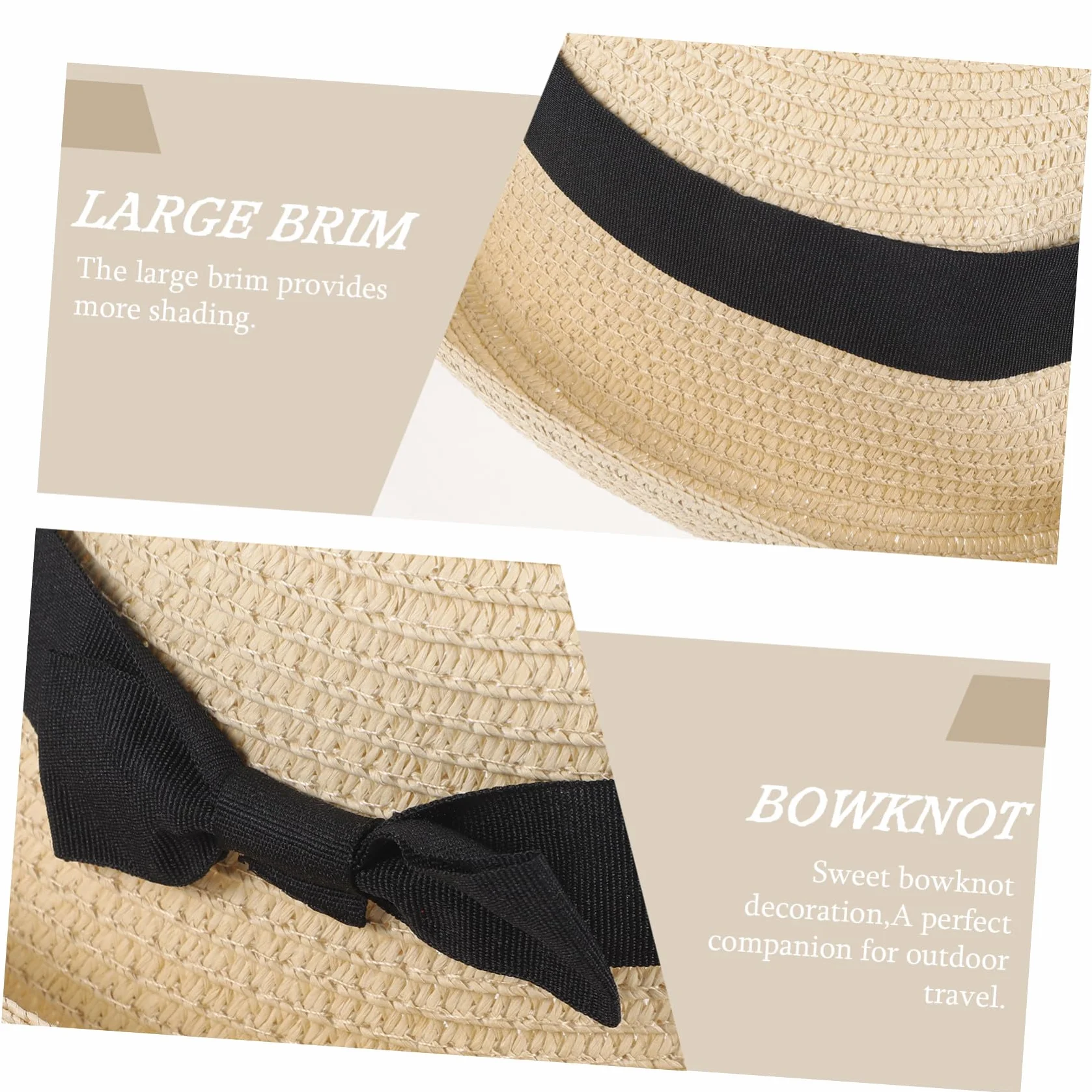 ORFOFE Chapeau de Paille Femmes Large Bord Roulé Nœud Décoratif Bob Léger Plage
