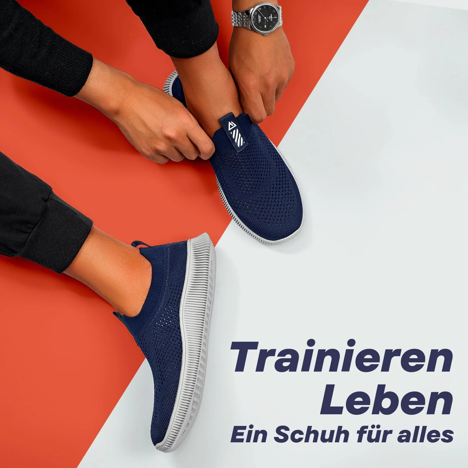 Chaussures Slip on Sneakers sans Lacets De Course Sport Casual Respirantes Légères Outdoor Fitness Gym