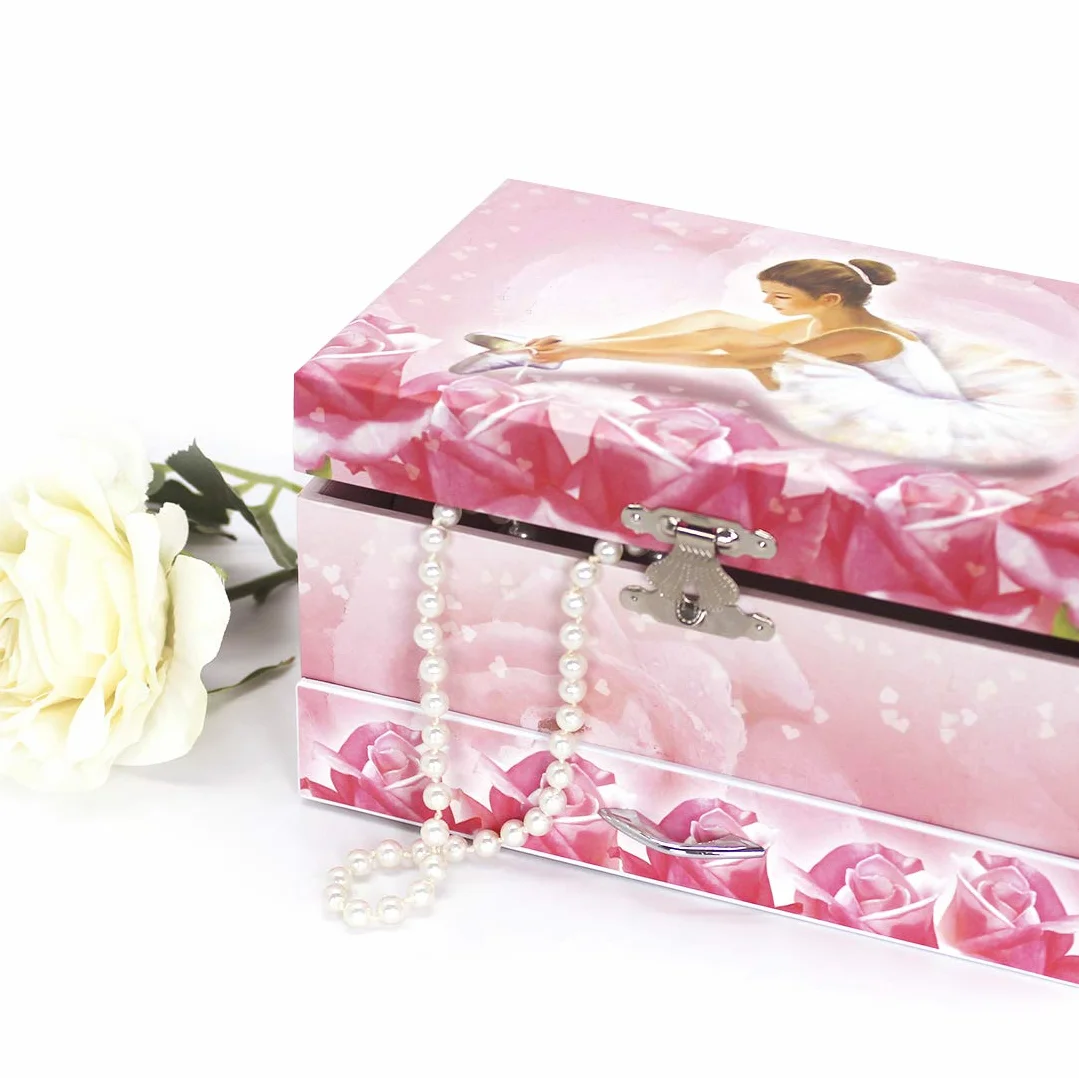 Boite à Bijoux Musicale Phosphorescente Ballerine Rose Trousselier