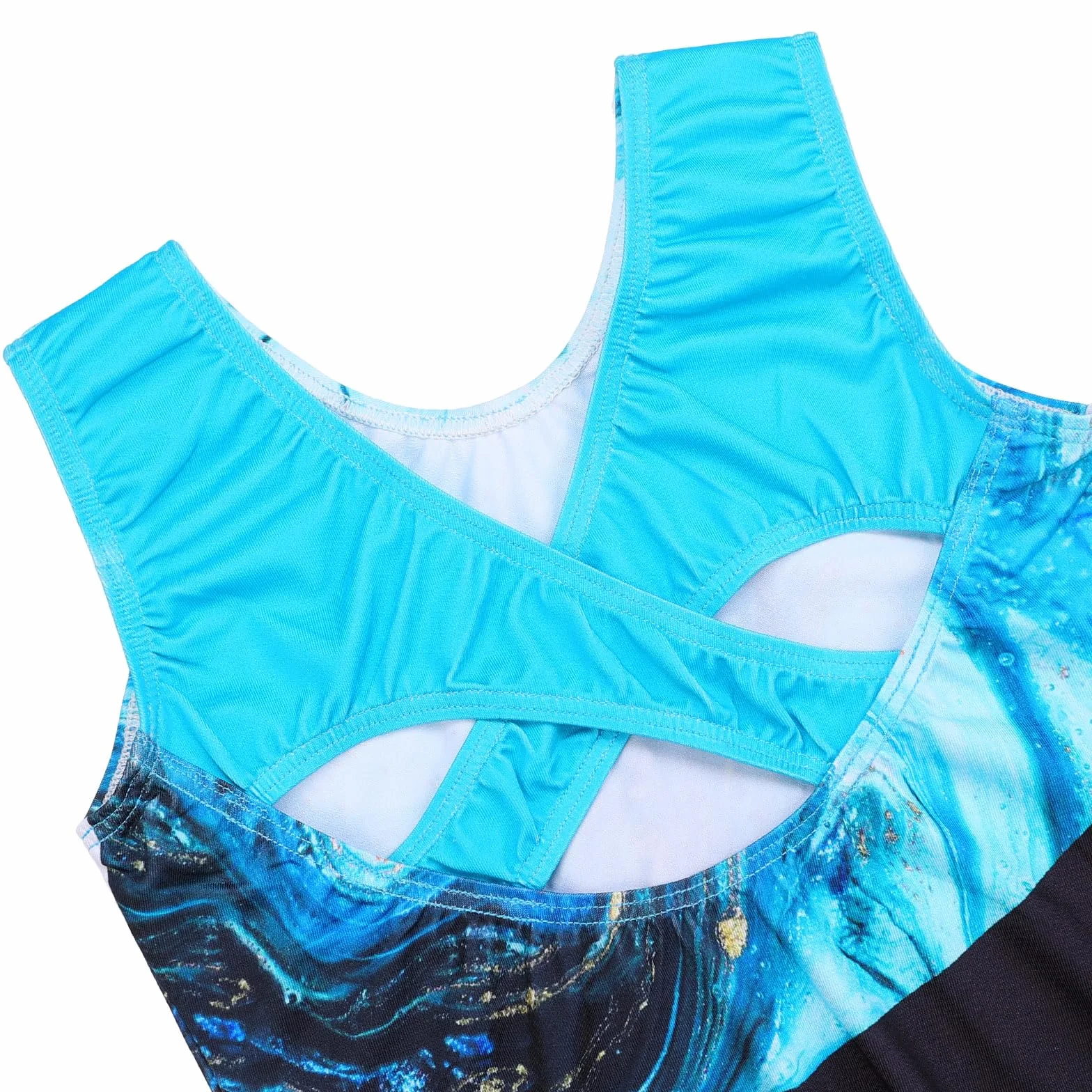 Justaucorps Gymnastique Classique sans Manches avec Paillettes