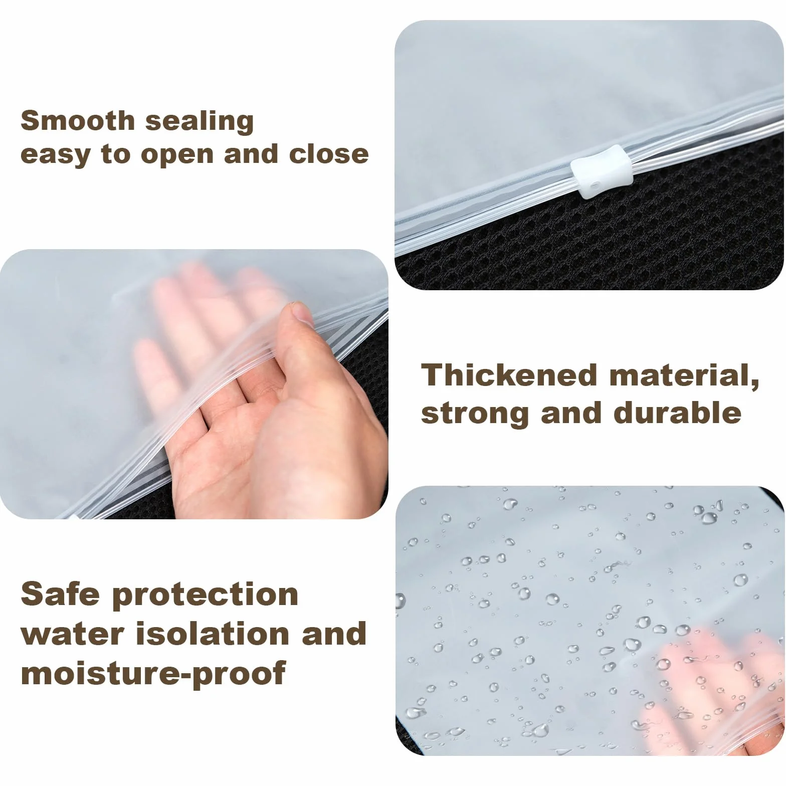 Sachets Plastiques Givrés Refermables 40 Pièces 20×30 cm Sacs Zip Mat
