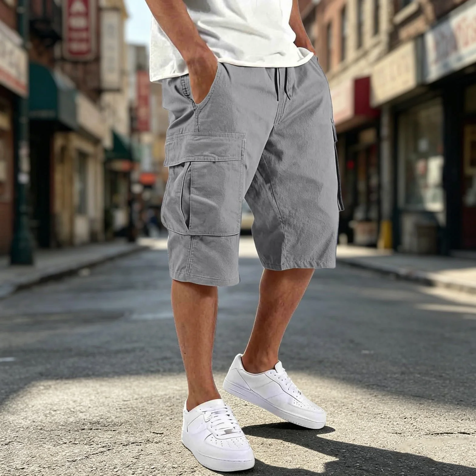 Bermuda Short Homme Sport Pantacourt Poche Randonnée Travail