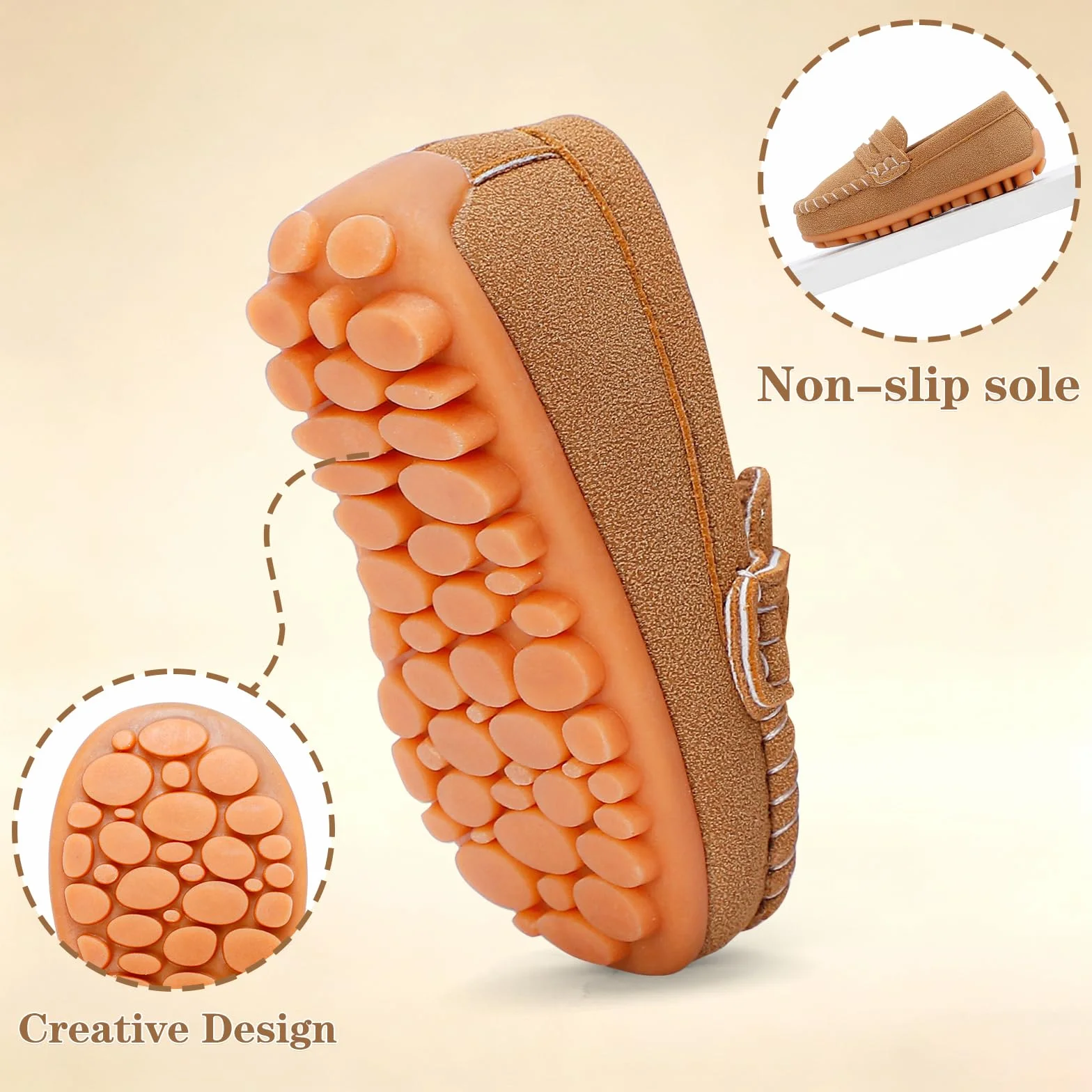 LACOFIA Mocassins Bébé Garçon Chaussures Premiers Pas Semelle Caoutchouc Antidérapant 19~24 EU