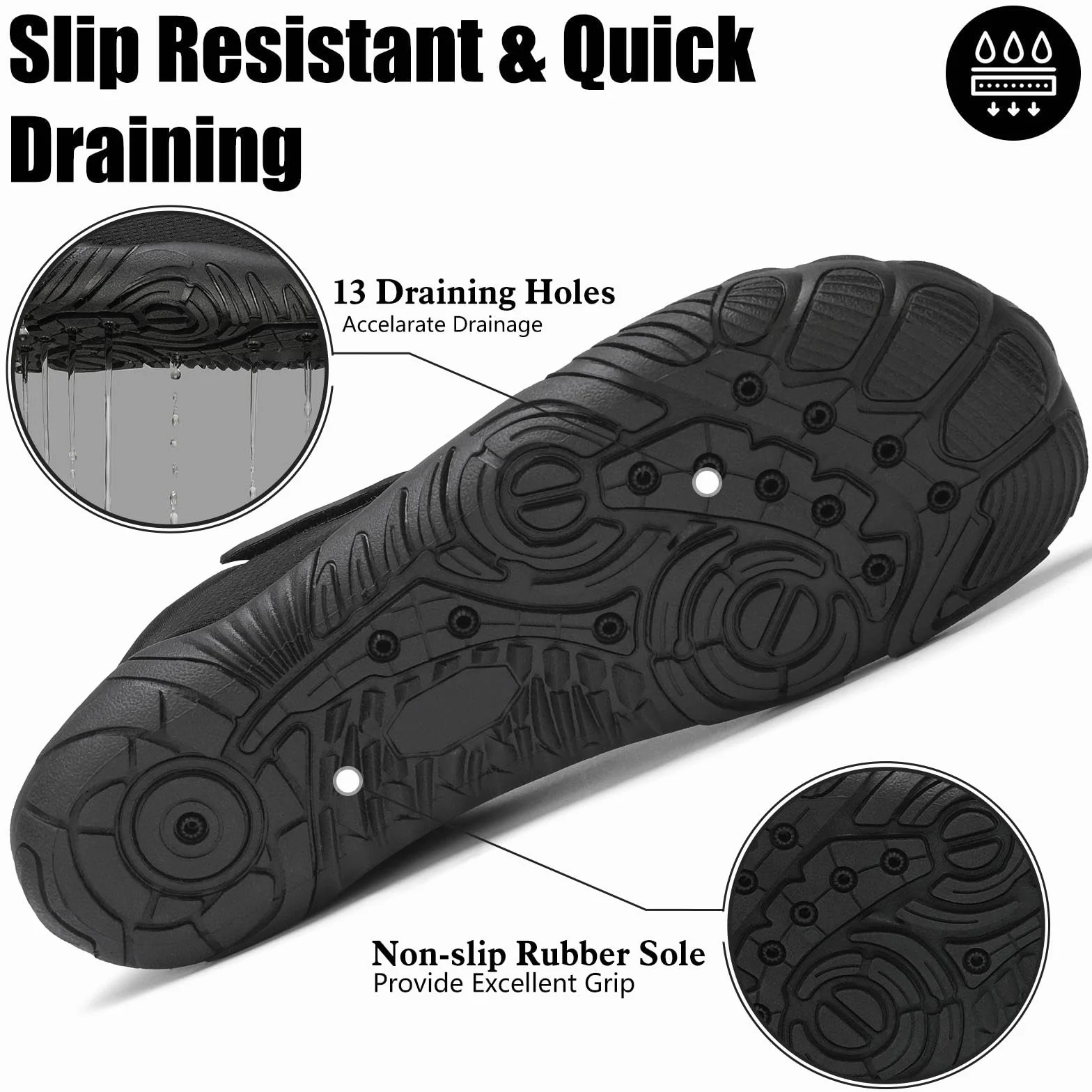 Mishansha Chaussures de Plage Respirant Séchage Rapide Chaussures d'eau Tailles 36-46