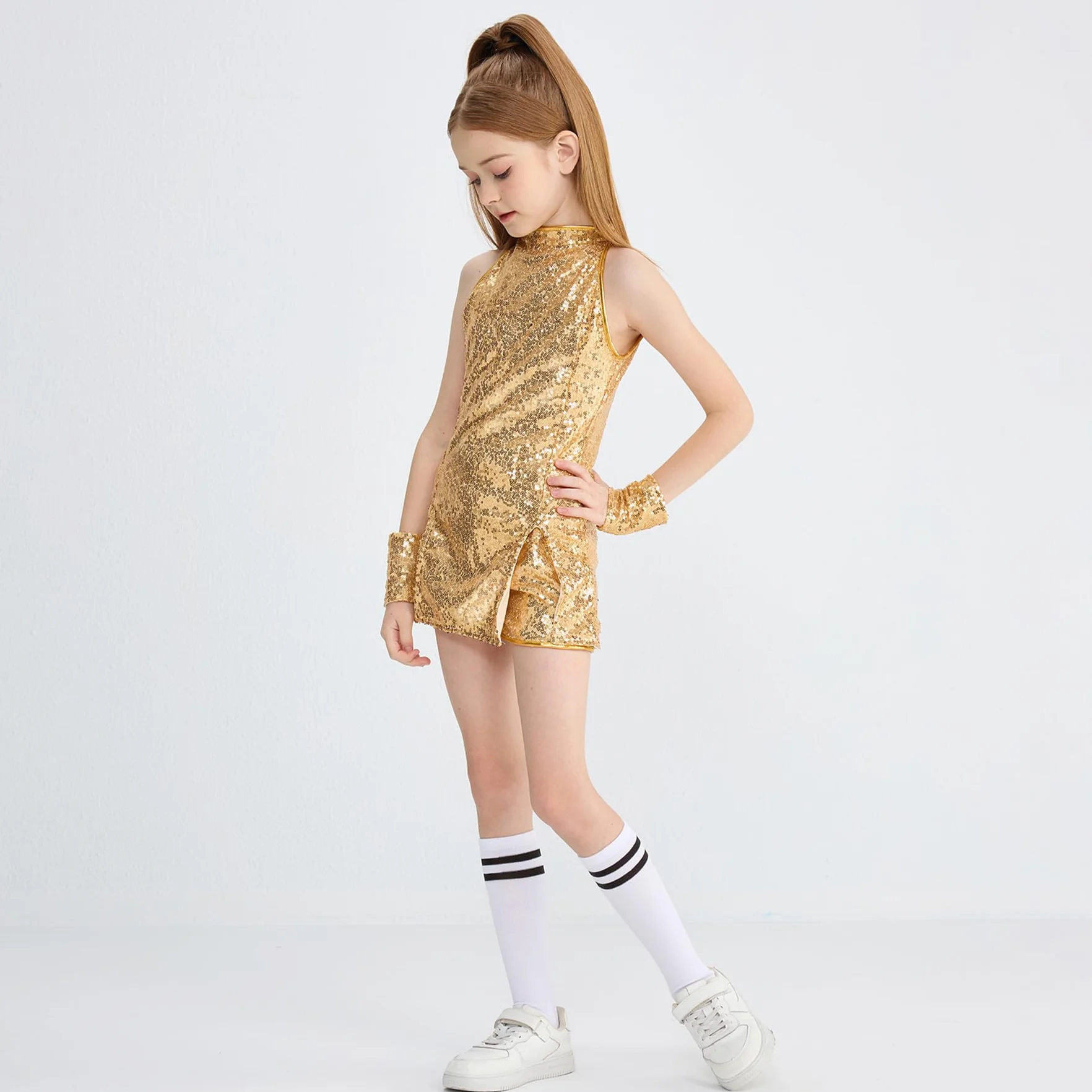 LOLANTA Costume de Danse Paillettes Filles Hip Hop Tenue Scintillante