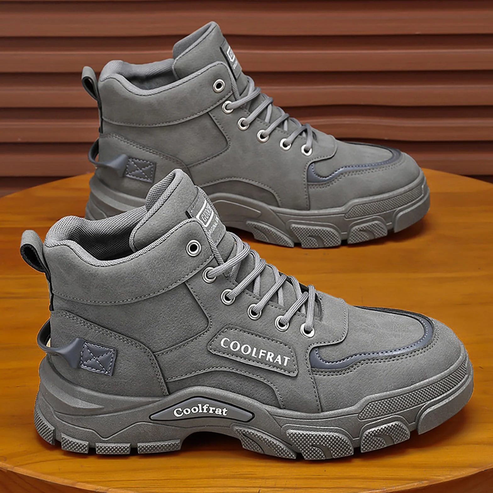Bottes en cuir homme imperméables chaussures tactiques fond épais antidérapantes lacets