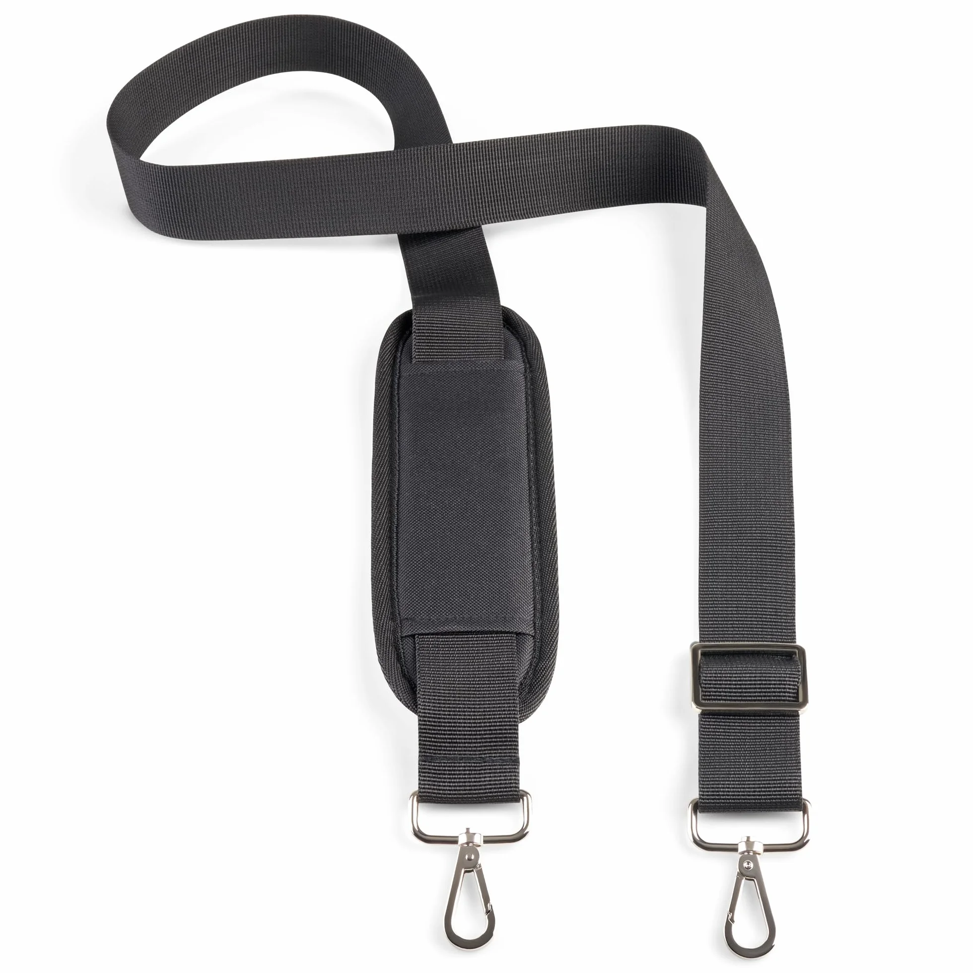 Sangle pour Sac à Main Universelle Réglable Antidérapante avec Crochets Métalliques - Bandoulière Argentée