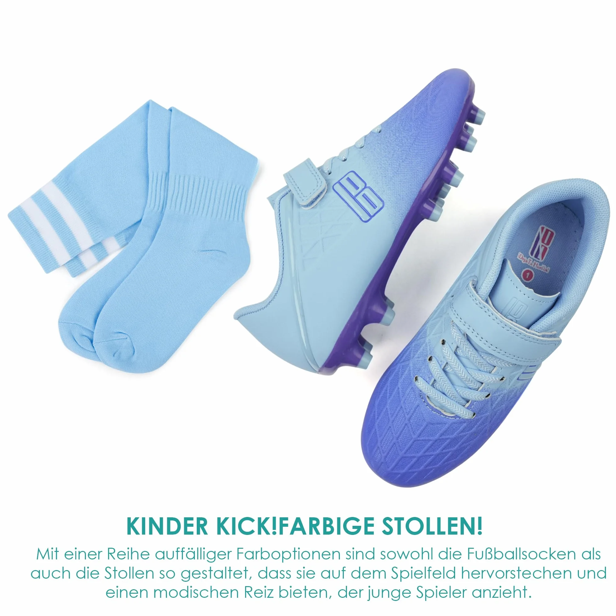 JABASIC Chaussures de Football Enfants Garçons Filles avec Chaussettes