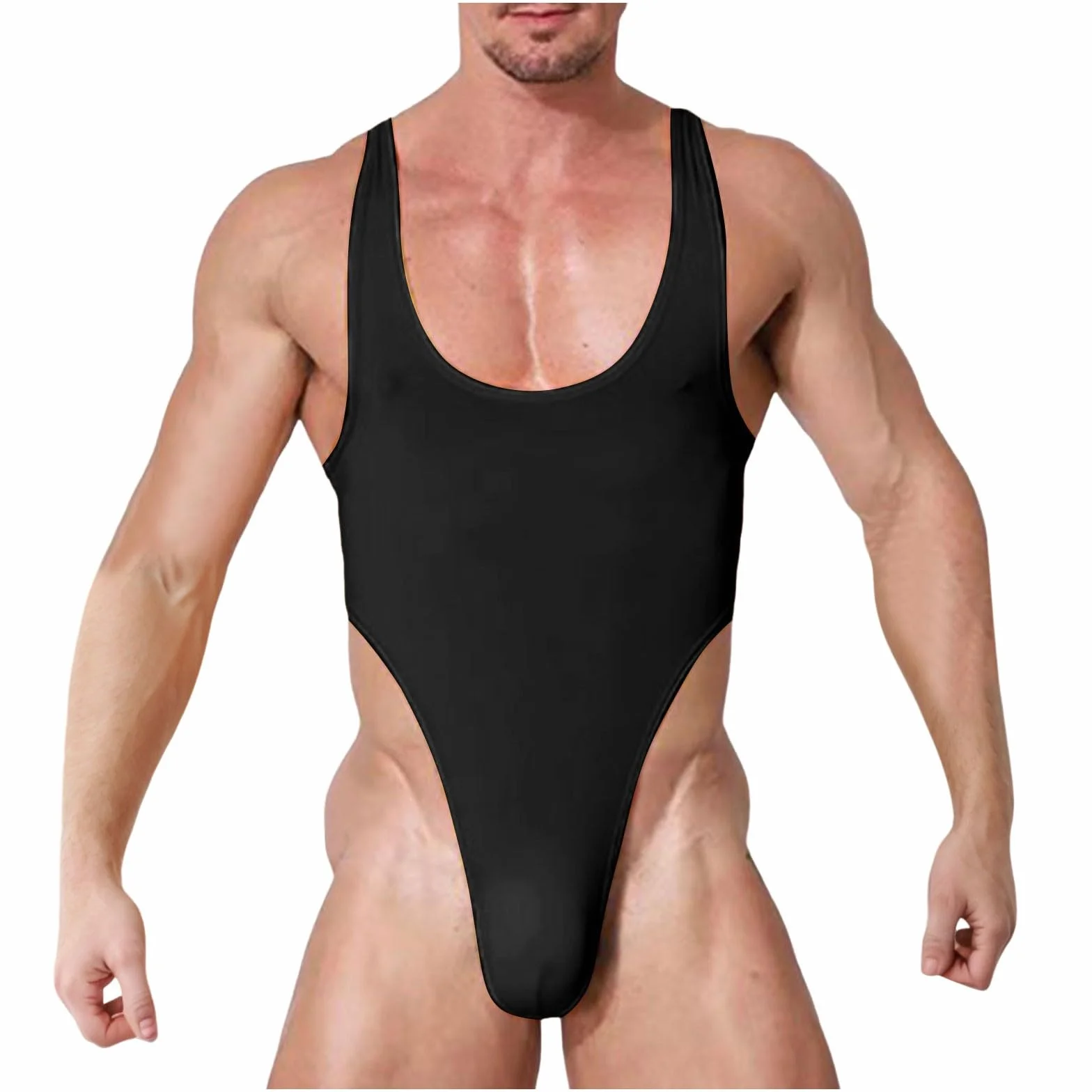 Homme Body String Sexy Erotique Lingerie de Nuit Débardeur Muscle Bodysuit High Cut Justaucorps Adulte