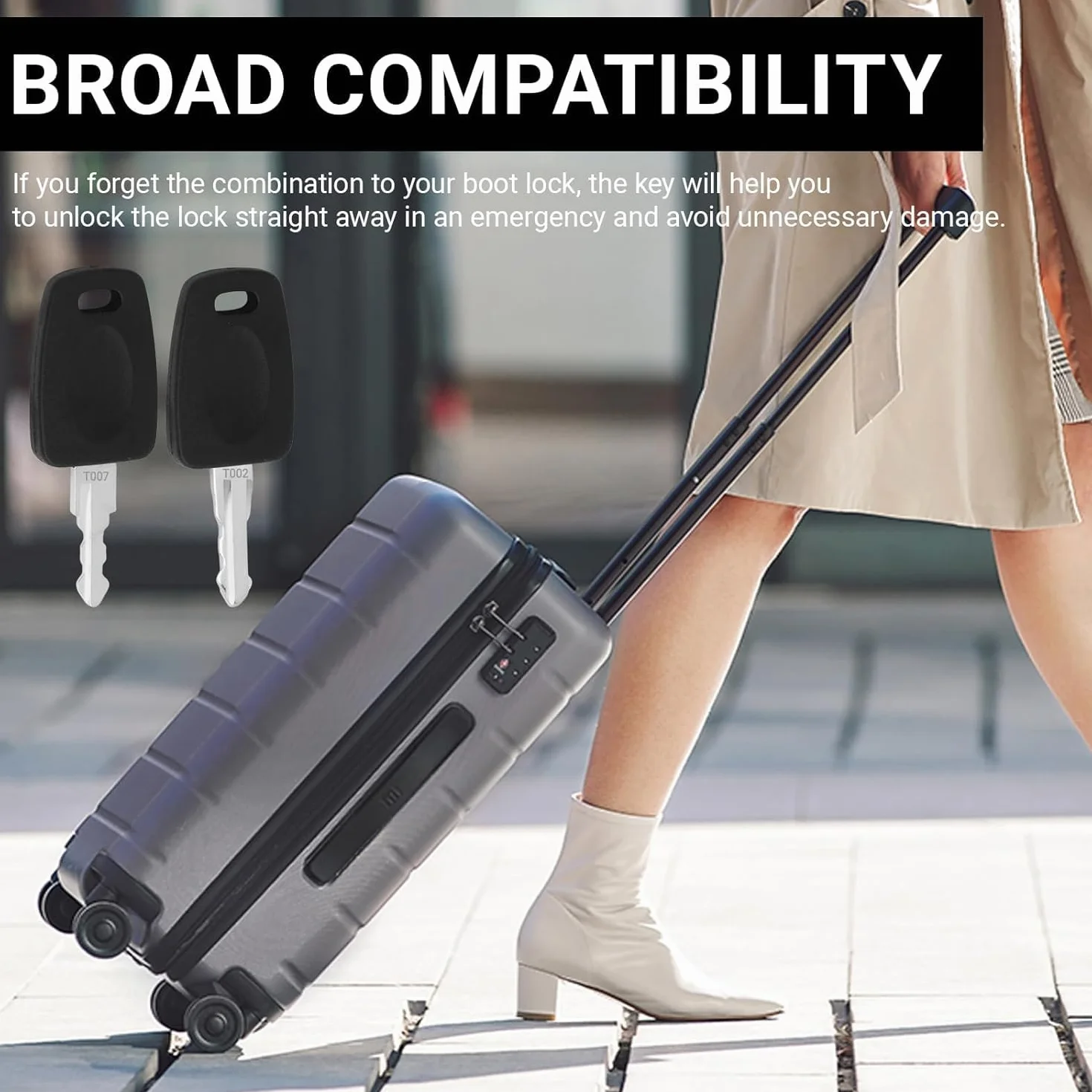 Clés Compatibles TSA 007 pour Valise, Clé de Voyage de Verrouillage Bagages TSA (2 Pièces)
