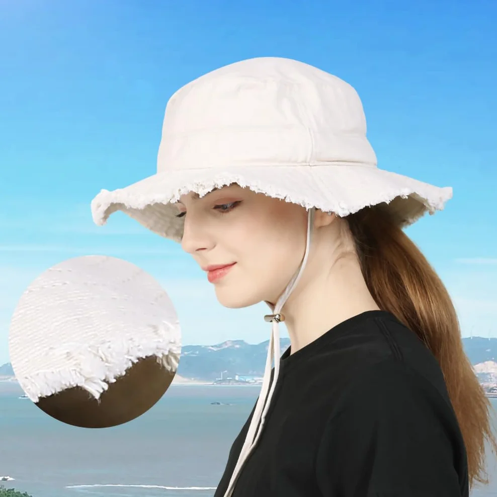 Chapeau Anti UV UPF 50+ Été Pliable à Large Bord Casquette Visière Capeline Plage