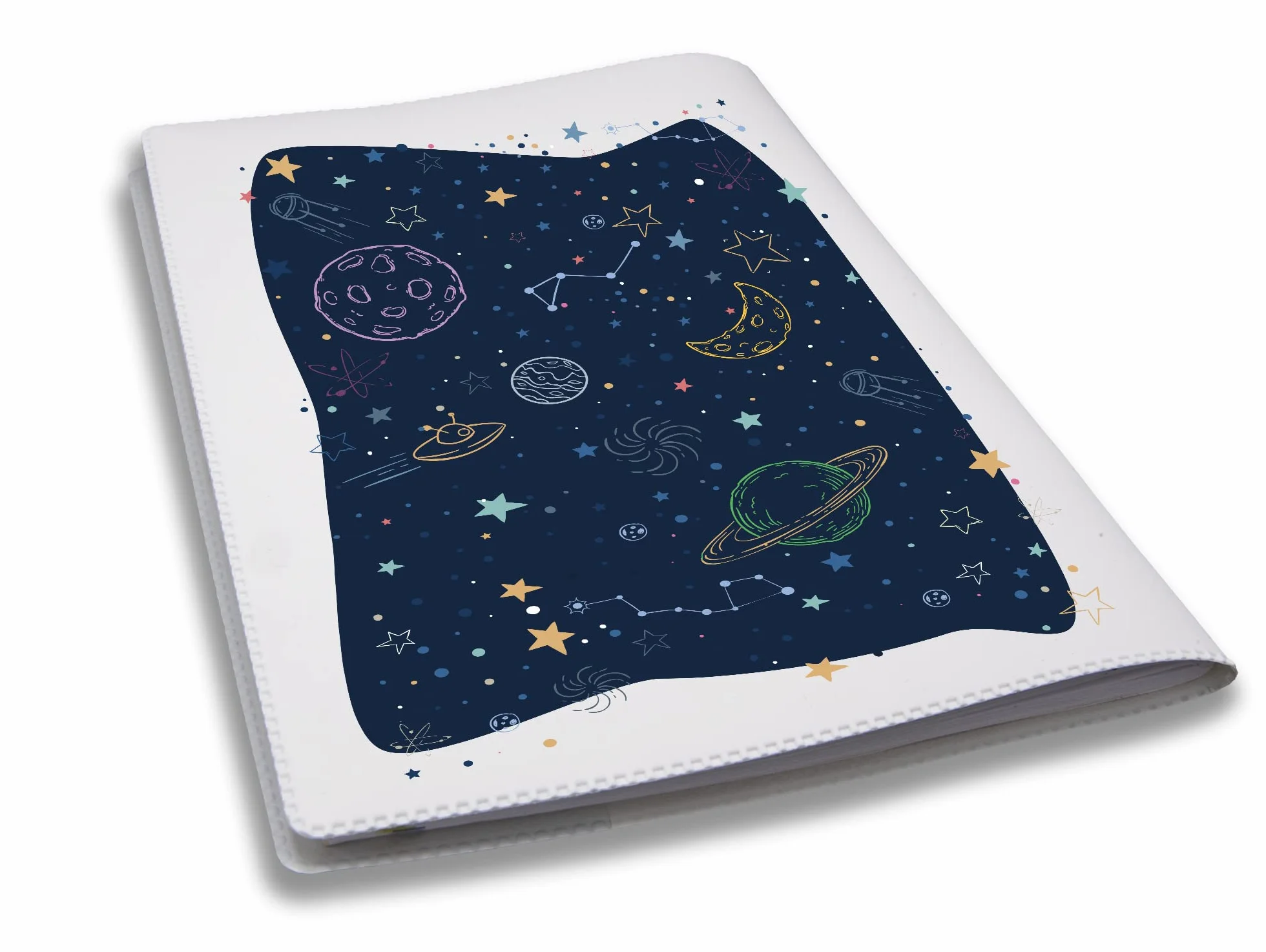 Housse carnet de santé personnalisée bébé, cadeau naissance original - CL0050a (Blanc)
