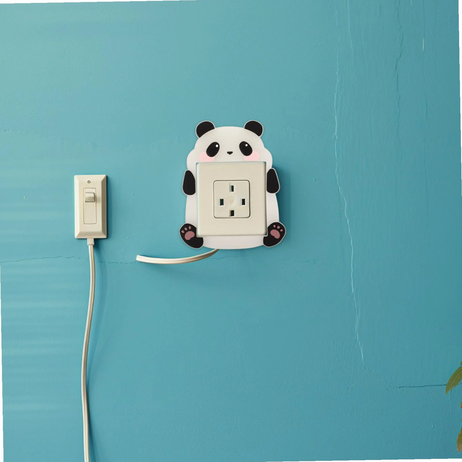 Autocollants Interrupteurs Muraux Décoratifs Panda Stickers Muraux Chambre Salle de Bain Protection Facile à Appliquer
