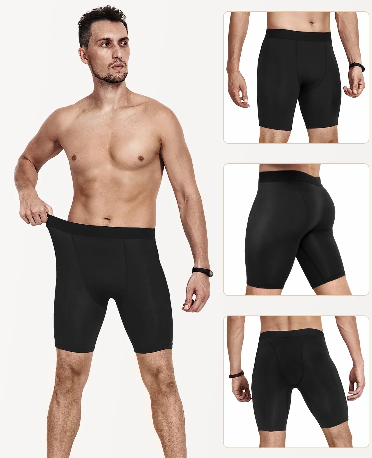 Niksa Short Compression Homme Running Sport 3 Pièces