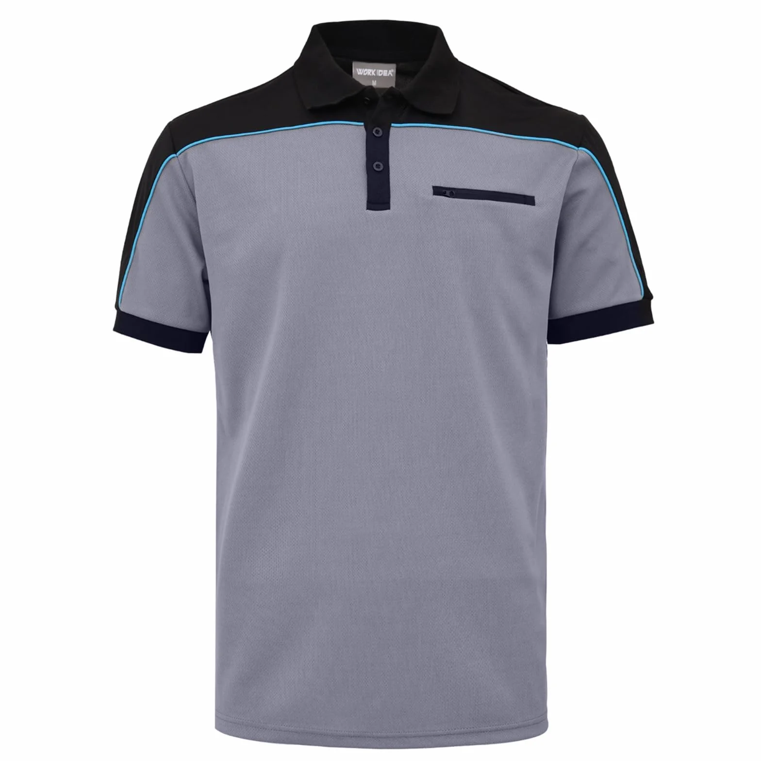 Polo-shirt de travail homme manches courtes 100% polyester couleurs contrastées