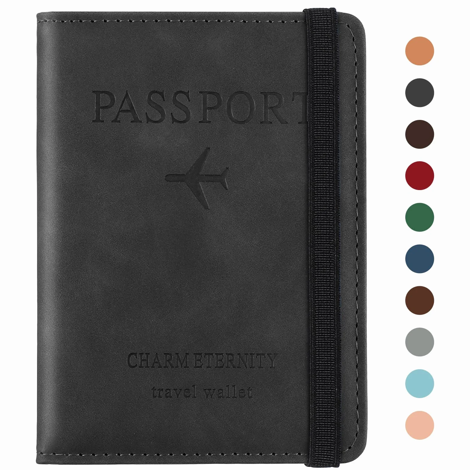 Sciphylia Protege Passeport Pochette RFID Blocage Anti-vol Organisateur Voyage Noir Foncé