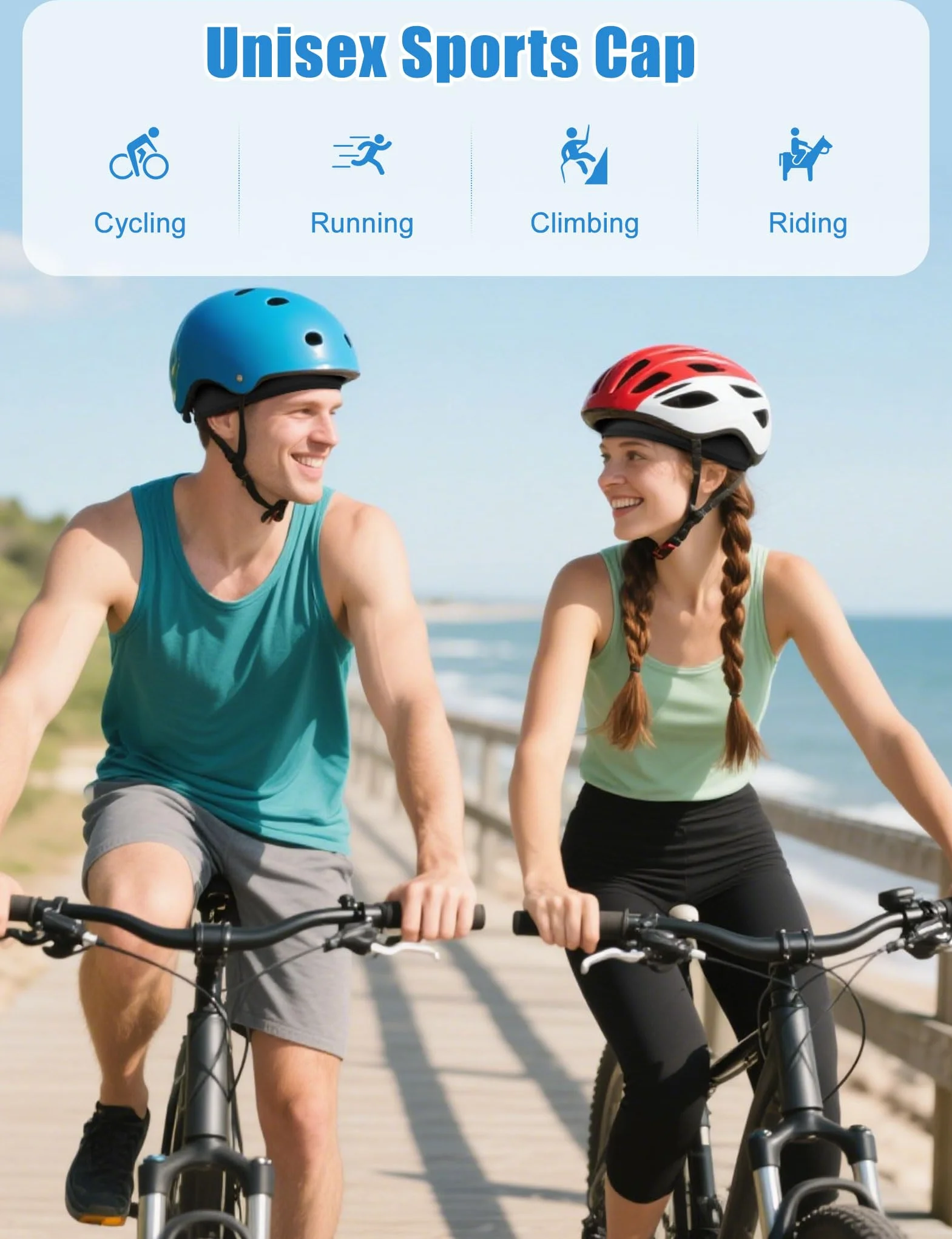Becellen 2 Pièces Bonnets de Cyclisme Respirant Été Sport Élastique Casquette Vélo Skull Cap Doublure Casque