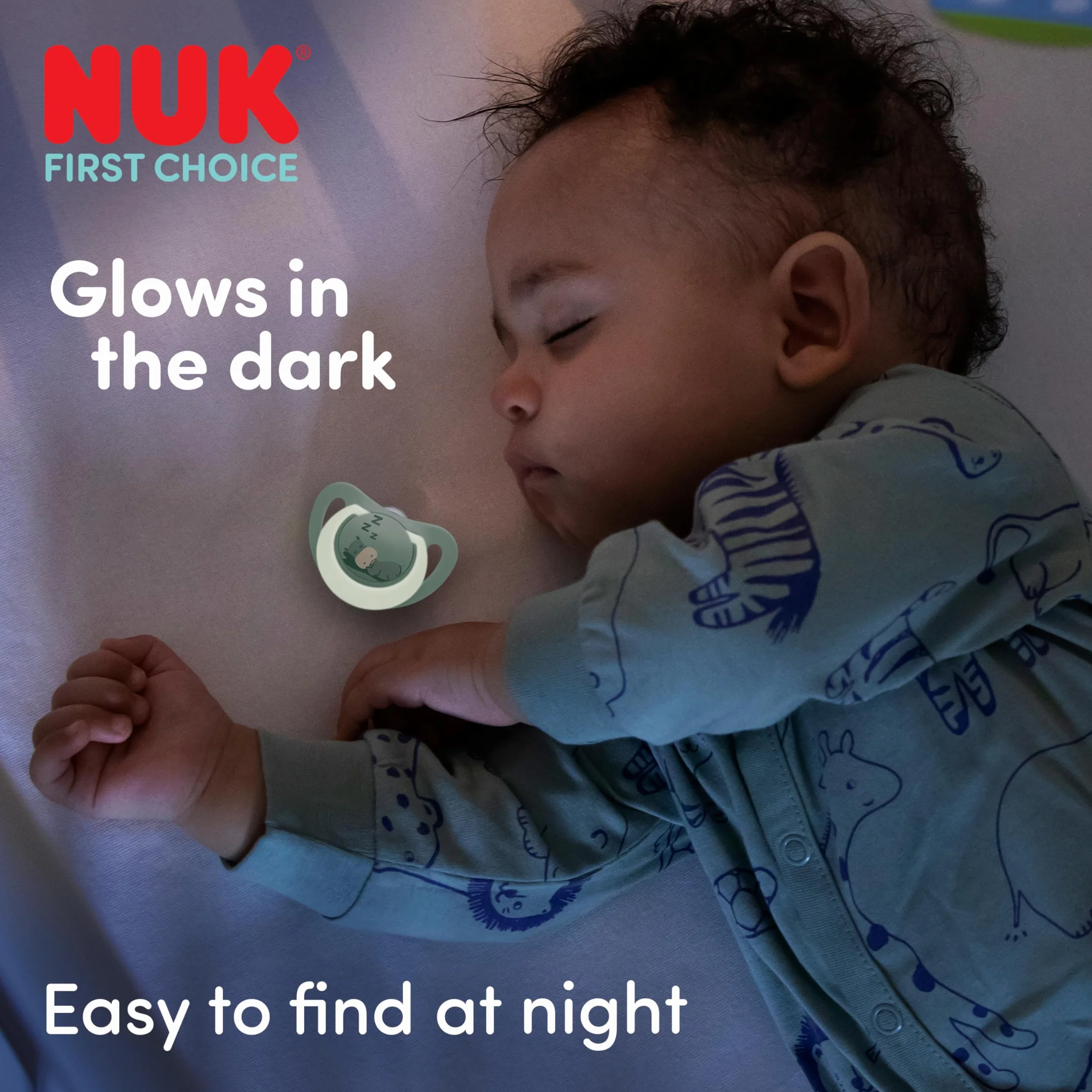NUK First Choice Day & Night Tétines bébé 18-36 mois Sucettes orthodontiques phosphorescentes Lot de 4