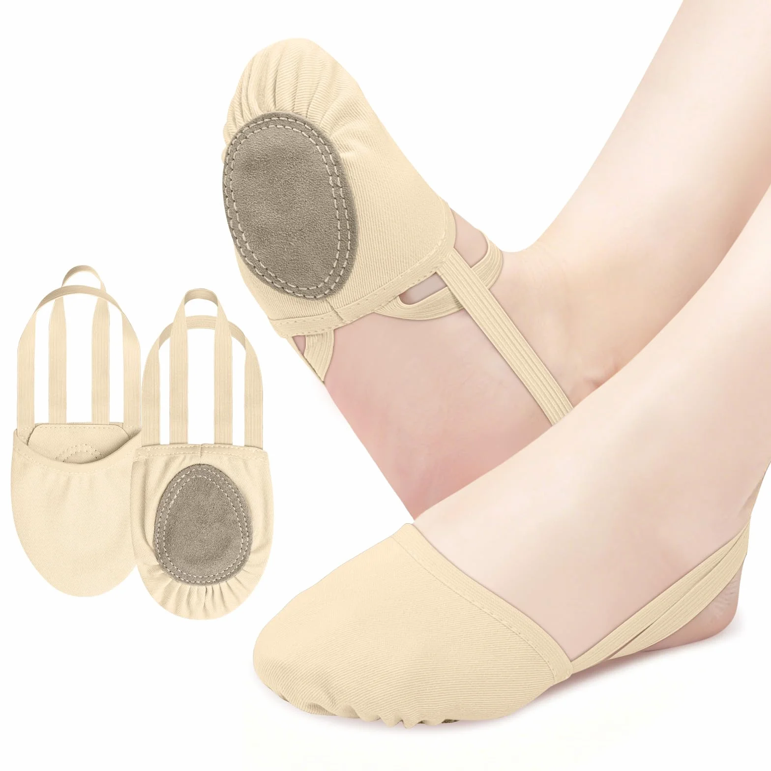 DiULi Demi-Pointes de Danse Classique pour Femmes Chaussons Semi-Solde Ballet Couleur Chair