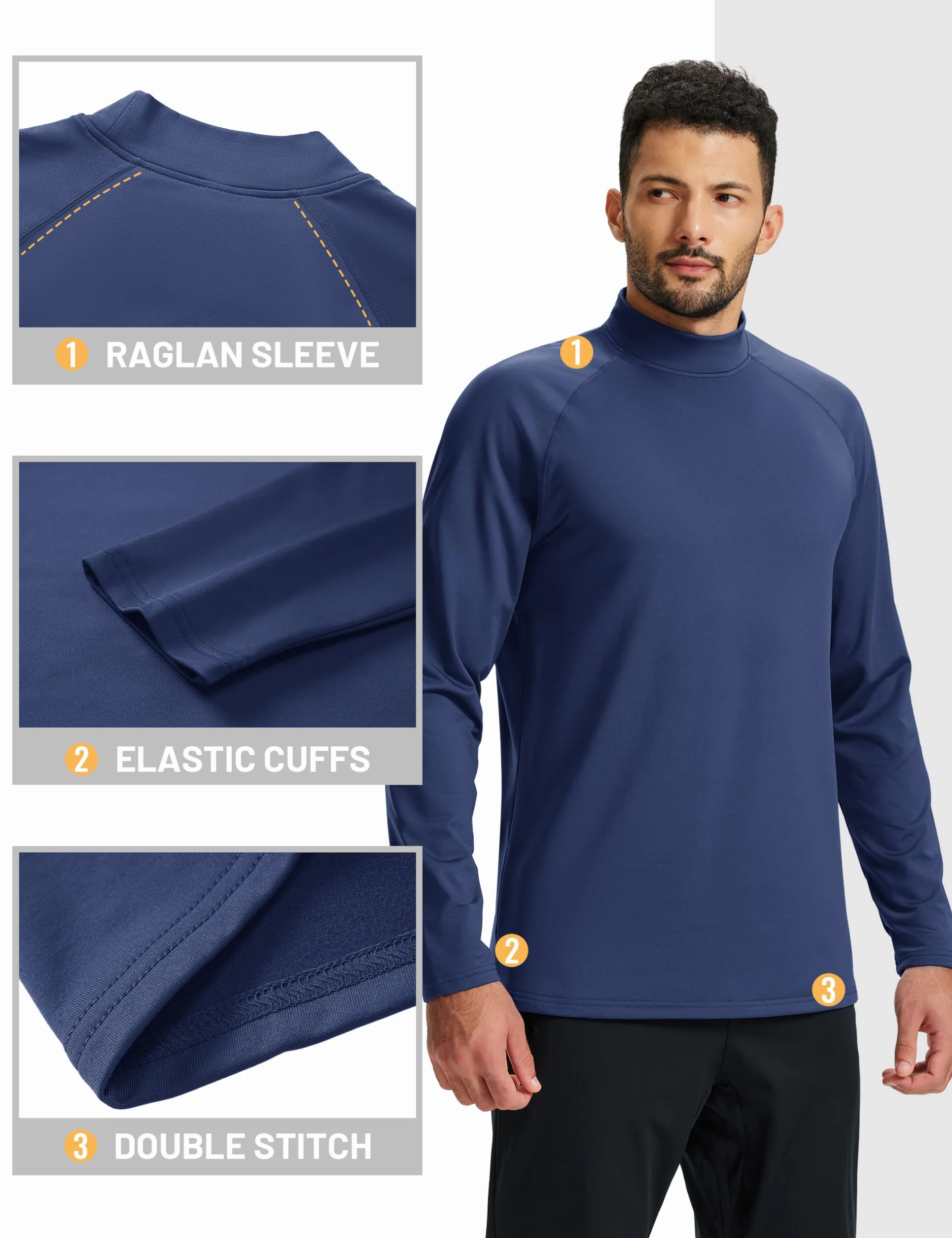 TACVASEN Homme Pull Col Roulé Manches Longues Thermique Molleton