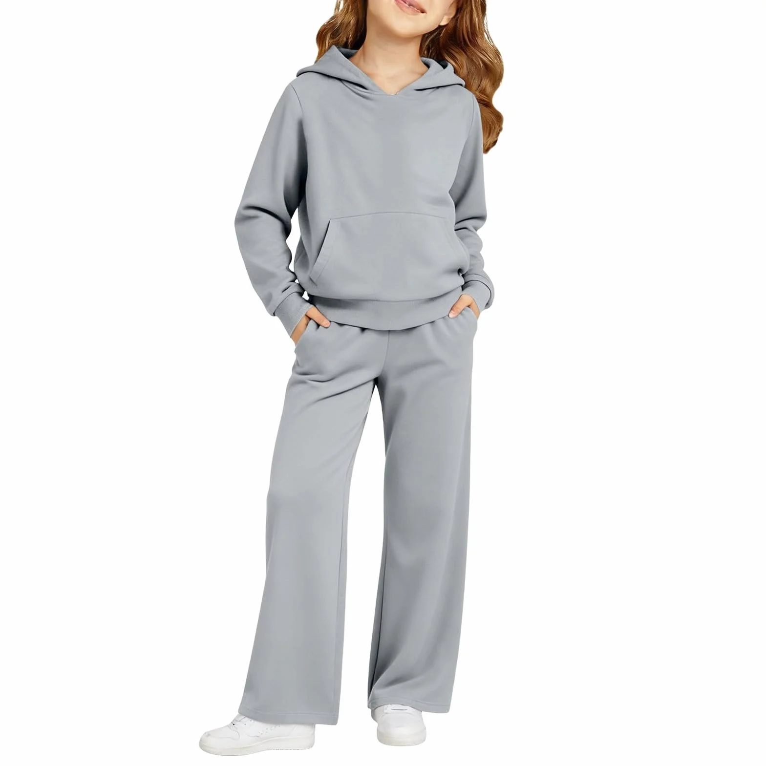 Ensemble de survêtement 2 pièces pour fille - Sweat à capuche et pantalon jogging tenue d'école