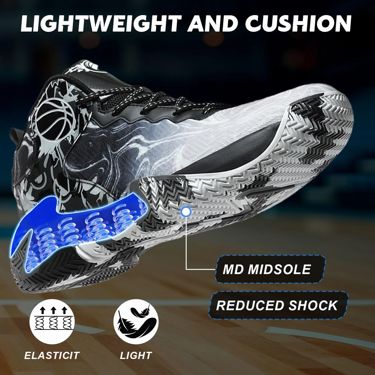 Chaussures de Basketball pour Hommes Antidérapantes Légères Respirantes