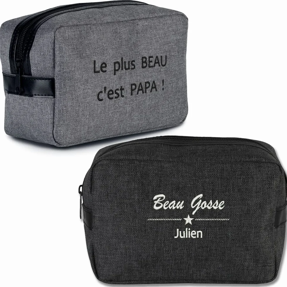 Trousse de Toilette personnalisée brodée 14x20x9cm Homme Femme