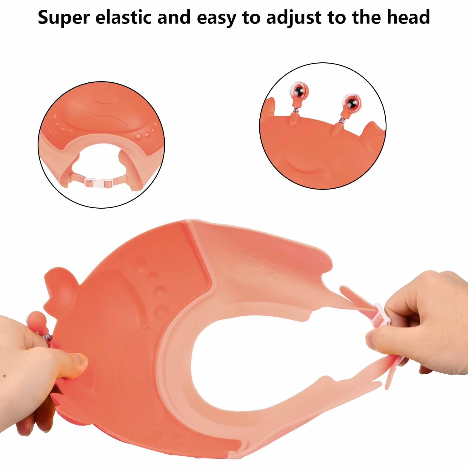 Visière Bonnets Casquette de Bain Enfant Réglable Protection Yeux Oreilles Bébé Rose