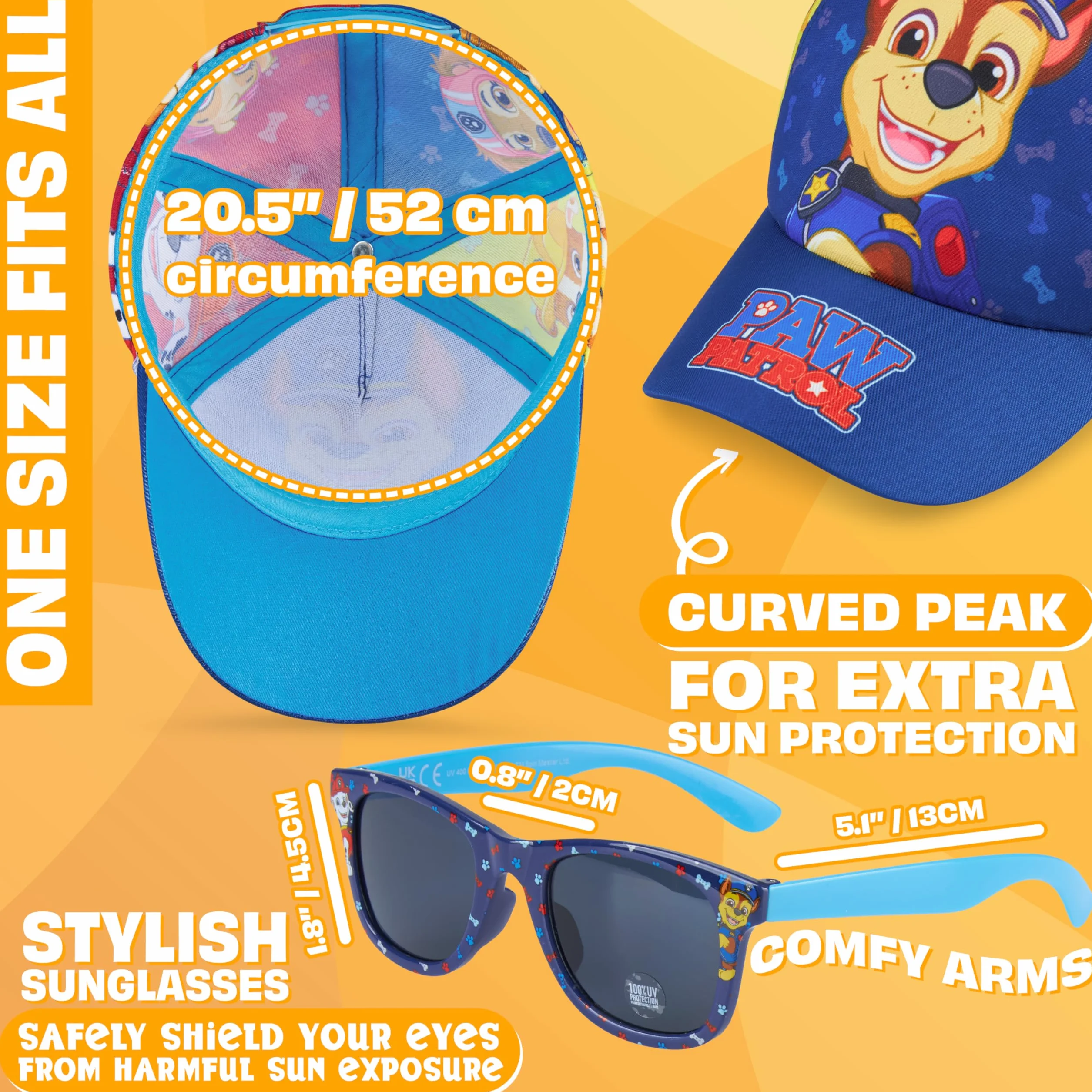 Pat Patrouille Minion Casquette Baseball Lunette Soleil Enfant Garcon Protection UV Sports Voyage Accessoires Ete Cadeau