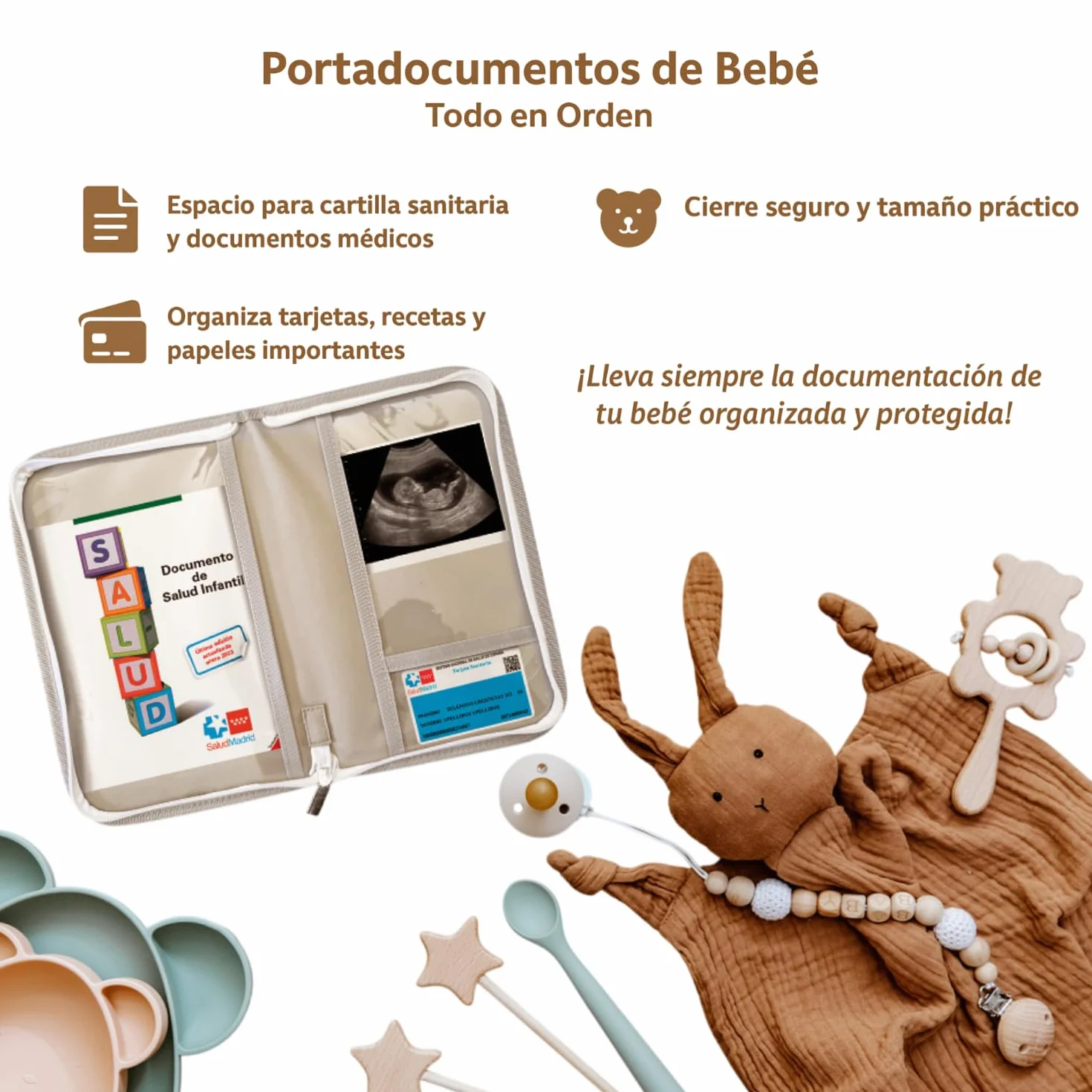 TENDS Protege carnet de Sante Bebe avec Porte Document - Housse pour Documents Essentiels