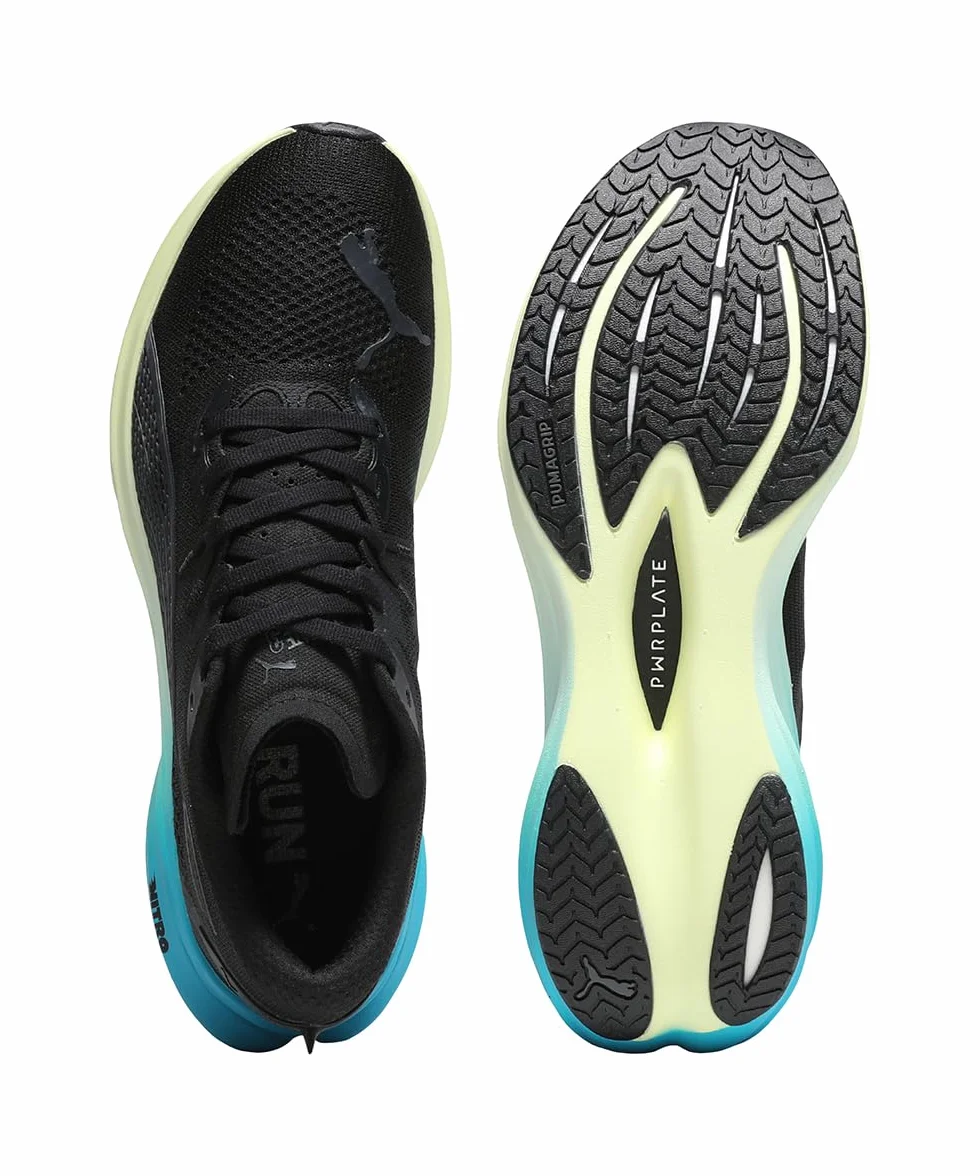 Puma Deviate Nitro 3 Chaussures de Running Hommes Noir-Blanc Bleu