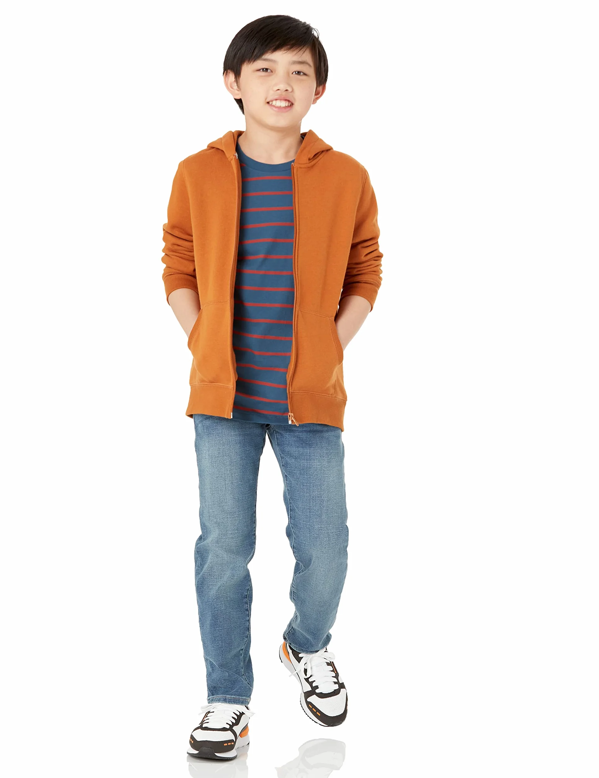 Sweatshirt à Capuche en Polaire avec Fermeture Éclair Amazon Essentials Garçon