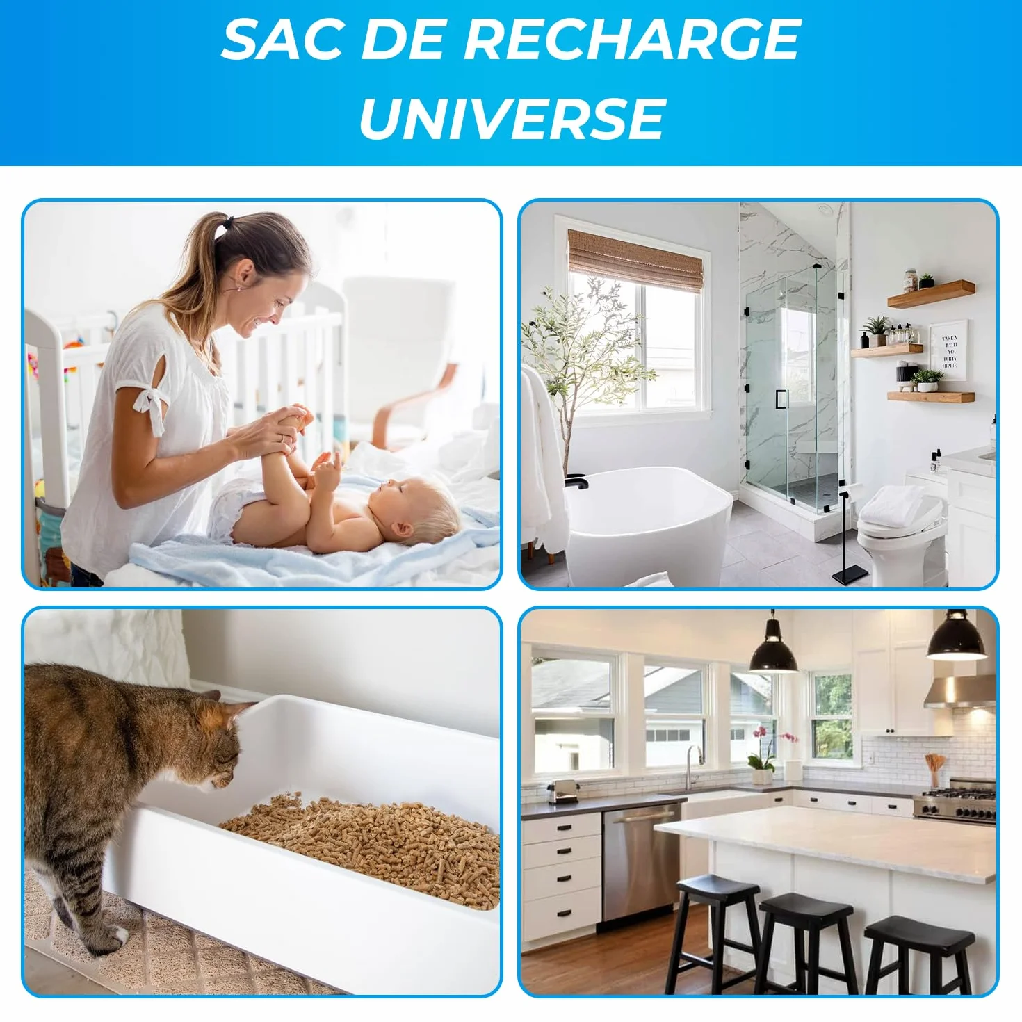 Sacs Parfumés 4,5 Mètres Anti-Odeur Compatibles Tommee Tippee Twist & Click, Sangenic Tec, Simplee Sangenic, LitterLocker