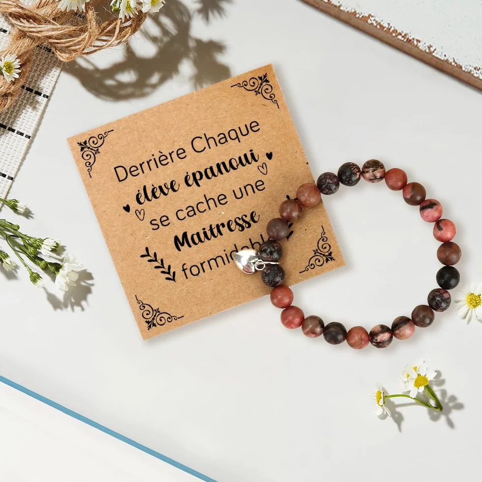 Cadeau Maitresse Bracelet Personnalisé Fin d'Année