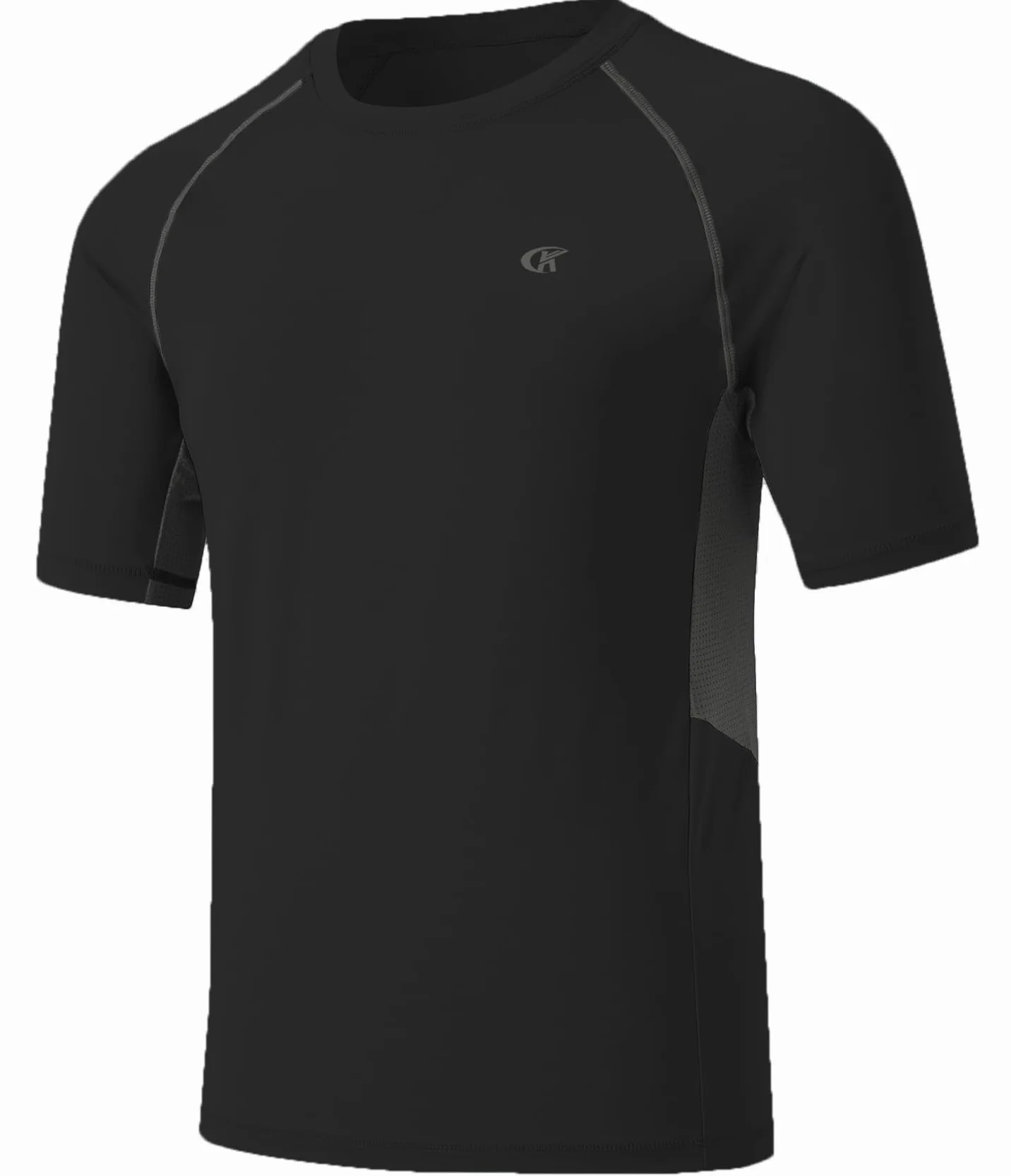 Huayuzh Men's UPF 50+ Rash Guard Short Sleeve Swim Shirt Quick Dry Surfing Beach Top