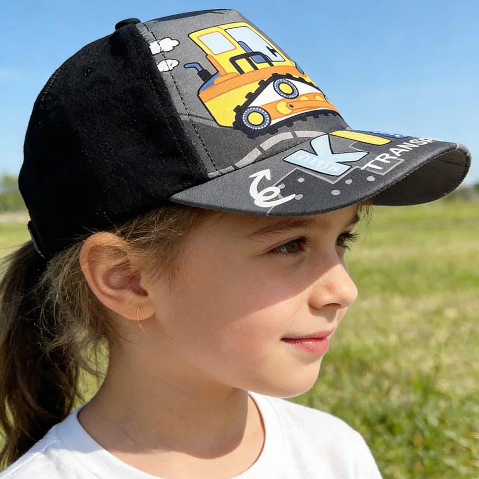 Casquettes Brodées Capybara Baseball pour Enfants en Coton Excavator Modèle Sport Outdoor