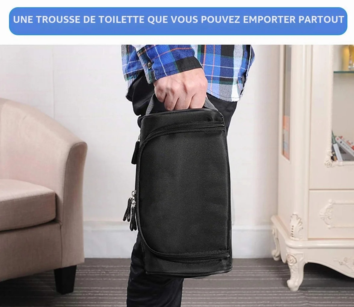 AOBETAK Trousse de Toilette Homme Imperméable Suspendue Sac de Makeup Voyage Noir