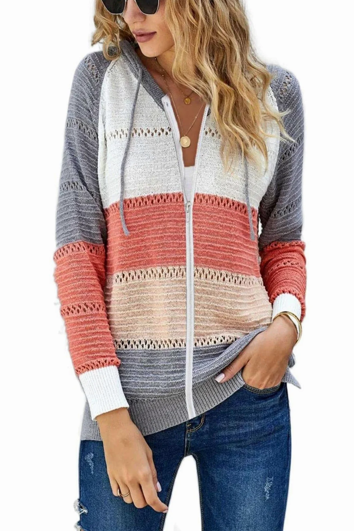 GOLDPKF Pull Femme vêtements Femme Pull en Tricot à Capuche pour Femme Veste d'hiver décontractée à Manches Longues