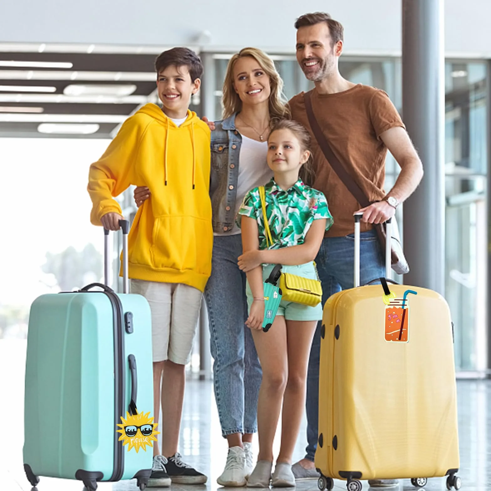 Étiquette Bagage 6 Pièces avec Porte-Nom, Étiquettes d'Identification de Sac, pour Voyage en Avion