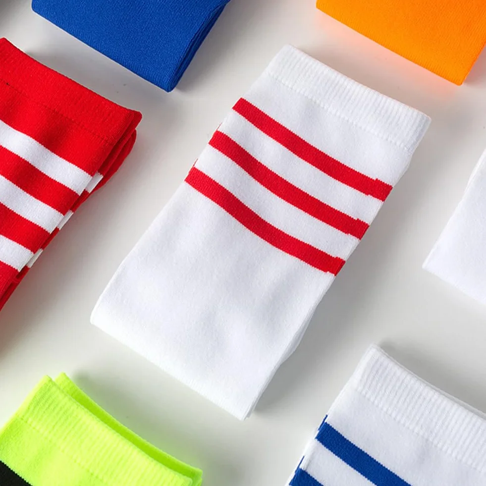 Chaussettes Foot Enfant Hautes Antidérapantes Garçons Filles Football Rugby Basket-ball 4 Paires