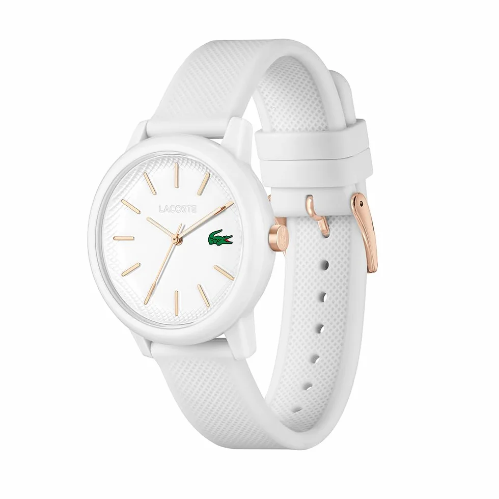 Lacoste Montre Analogique à Quartz Homme Femme Bracelet Silicone Petit Piqué