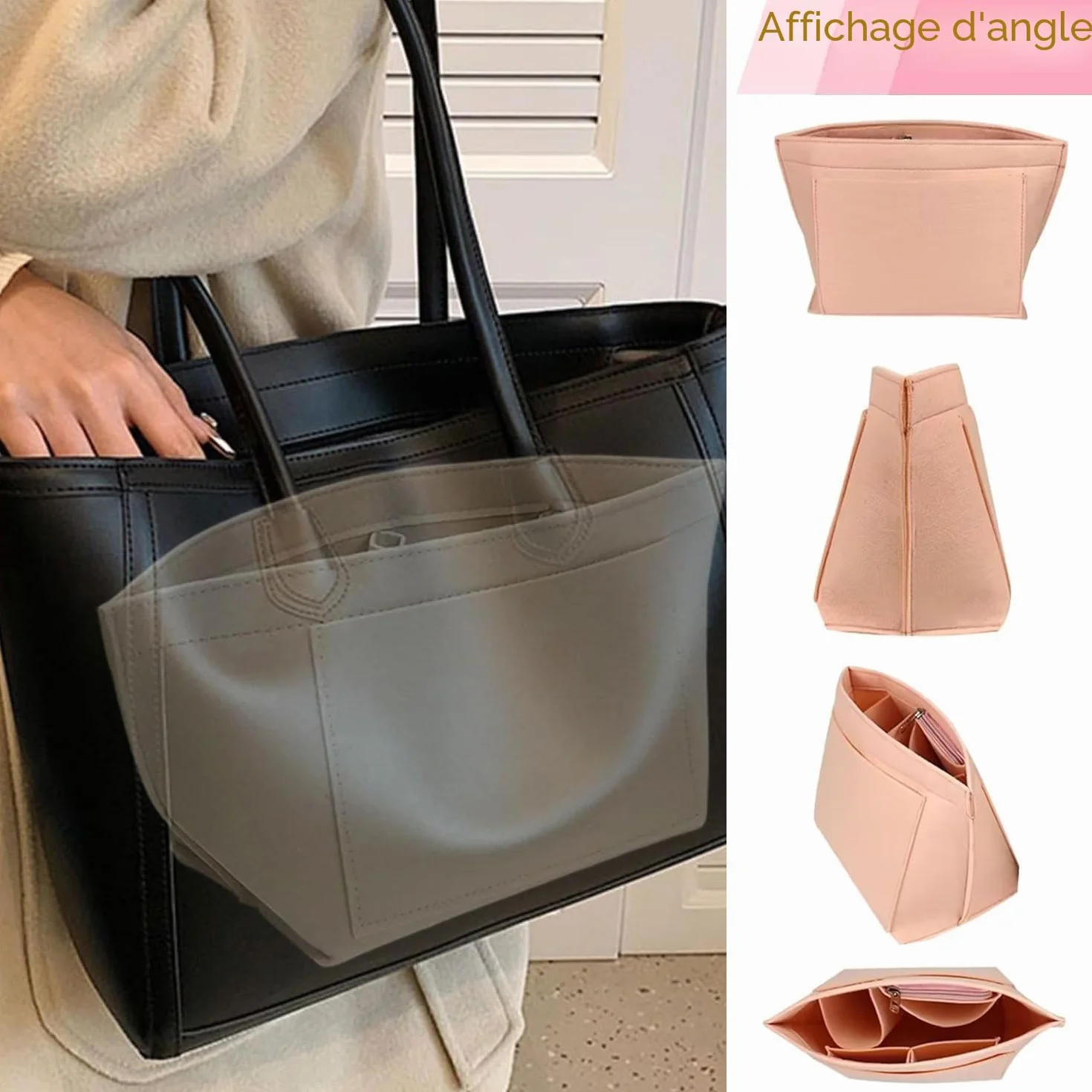 Organisateur de Sac en Feutre pour Longchamp Pliage Femme